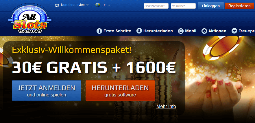 AllSlots Casino Startseite